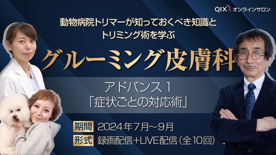 動物病院トリマーが知っておくべき知識とトリミング術を学ぶ　グルーミング皮膚科　～アドバンス1～